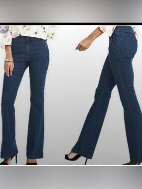 Banana Republic Sailor Flare Leg Dark Rinse Denim Jeans Size 30
